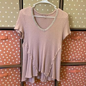 Juicy Couture sequins sparkly Flowy knit distressed top